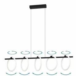 Luminaires Eglo Éclairage Led|Suspension Eglo CARANACOA LED Noir, 5 lumières