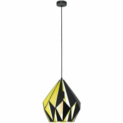 Luminaires Eglo Suspensions|Suspension Eglo CARLTON Jaune, Noir, 1 lumière