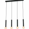 Luminaires Eglo Suspensions|Suspension Eglo CORTENOVA Noir, 4 lumières