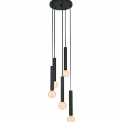 Luminaires Eglo Suspensions|Suspension Eglo CORTENOVA Noir, 5 lumières