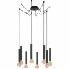 Luminaires Eglo Suspensions|Suspension Eglo CORTENOVA Noir, 8 lumières