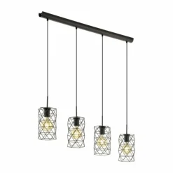 Luminaires Eglo Suspensions|Suspension Eglo ESTEVAU Brun foncé, 4 lumières