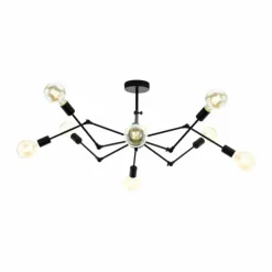 Luminaires Eglo Suspensions|Suspension Eglo EXMOOR Noir, 8 lumières