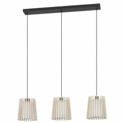 Luminaires Eglo Suspensions|Suspension Eglo FATTORIA Noir, 3 lumières