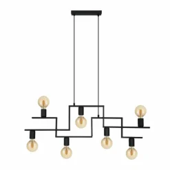 Luminaires Eglo Suspensions|Suspension Eglo FEMBARD Noir, 7 lumières