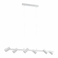 Luminaires Eglo Suspensions|Suspension Eglo GATUELA Nickel mat, Blanc, 6 lumières