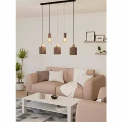 Luminaires Eglo Suspensions|Suspension Eglo GAZZOLA Moka, Sable, 5 lumières