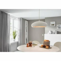 Luminaires Eglo Suspensions|Suspension EGLO MOGANO Cuivre, Blanc, 1 lumière