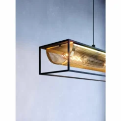 Luminaires Eglo Suspensions|Suspension Eglo NOHALES Noir, 4 lumières