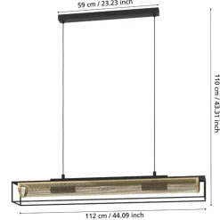 Luminaires Eglo Suspensions|Suspension Eglo NOHALES Noir, 4 lumières