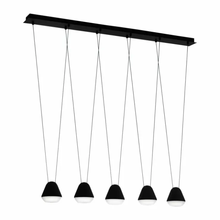 Luminaires Eglo Éclairage Led|Suspension Eglo PALBIETA LED Noir, 5 lumières
