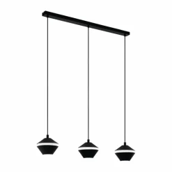 Luminaires Eglo Éclairage Led|Suspension Eglo PERPIGO LED Noir, 3 lumières