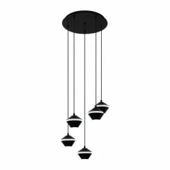 Luminaires Eglo Éclairage Led|Suspension Eglo PERPIGO LED Noir, 5 lumières