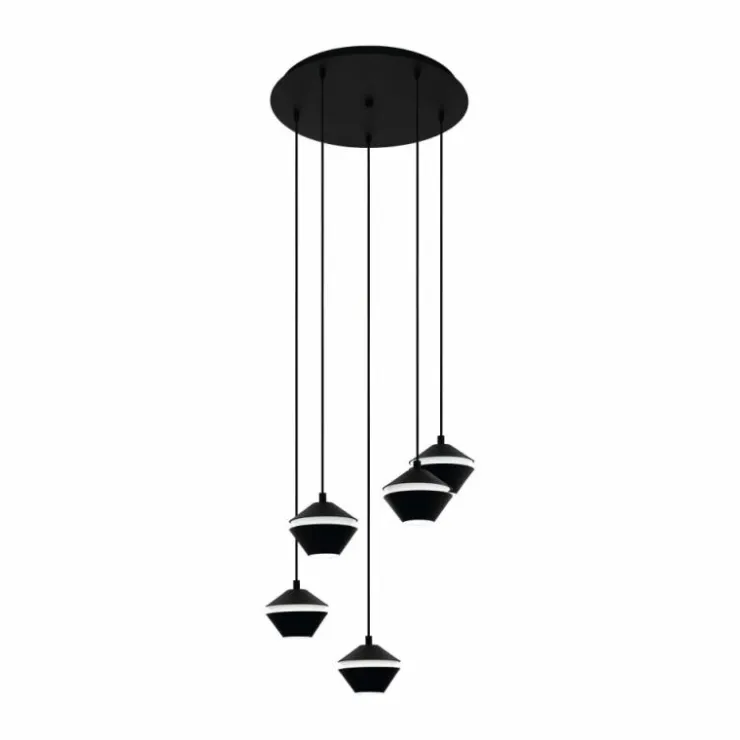 Luminaires Eglo Éclairage Led|Suspension Eglo PERPIGO LED Noir, 5 lumières