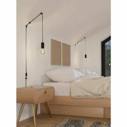 Luminaires Eglo Suspensions|Suspension Eglo PINETINA Noir, 1 lumière