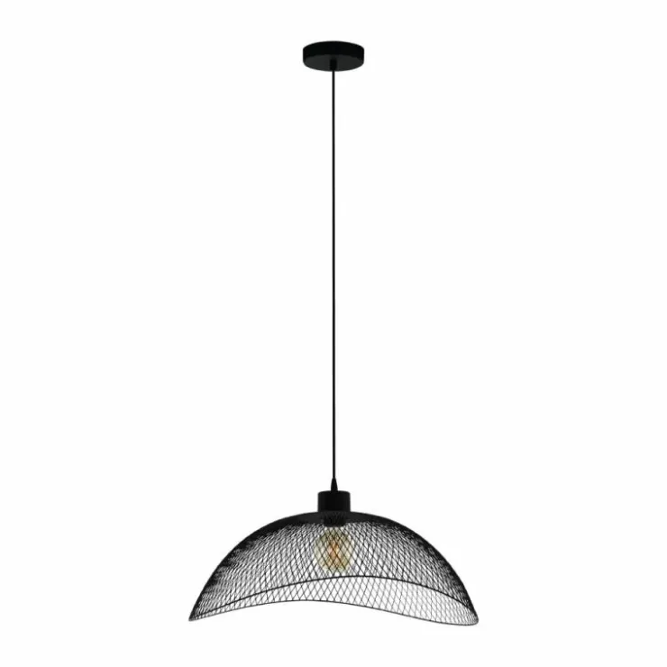 Luminaires Eglo Suspensions|Suspension Eglo POMPEYA Noir, 1 lumière