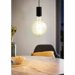 Luminaires Eglo Suspensions|Suspension Eglo POZUETA Noir, 1 lumière