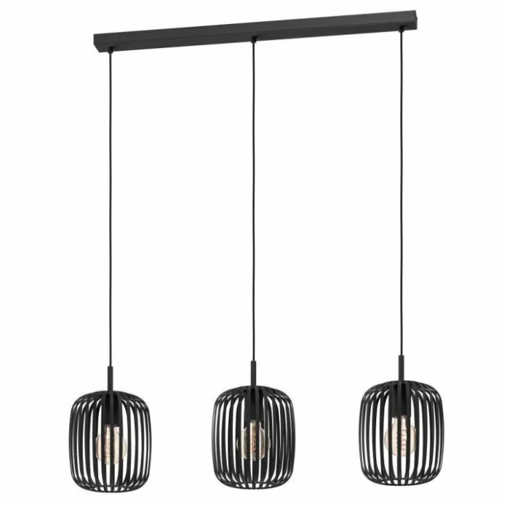 Luminaires Eglo Suspensions|Suspension Eglo ROMAZZINA Noir, 3 lumières