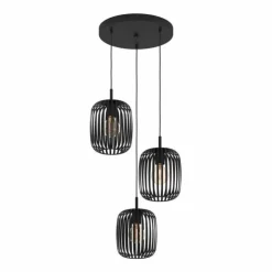 Luminaires Eglo Suspensions|Suspension Eglo ROMAZZINA Noir, 3 lumières