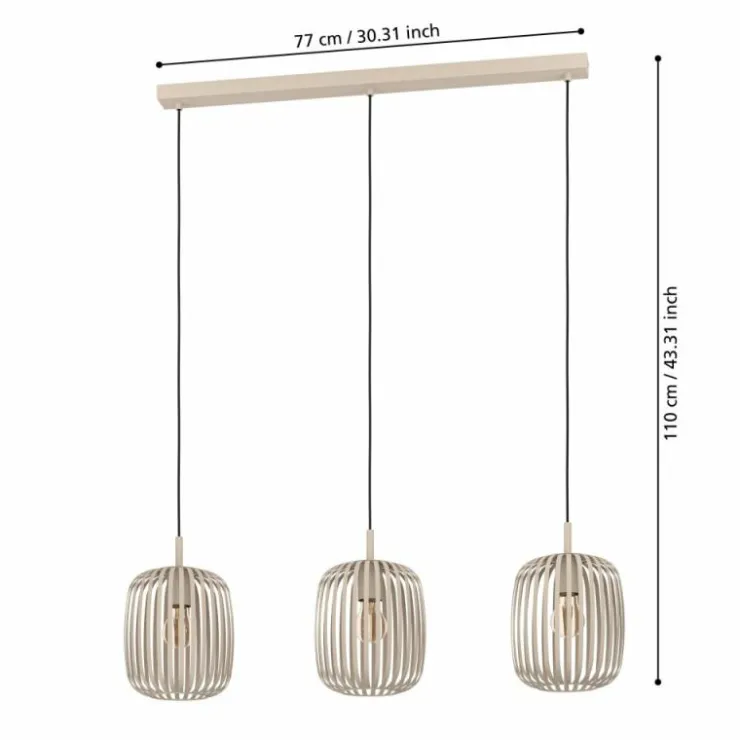 Luminaires Eglo Suspensions|Suspension Eglo ROMAZZINA Noir, 3 lumières
