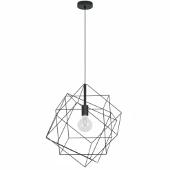 Luminaires Eglo Suspensions|Suspension Eglo STRAITON Noir, 1 lumière