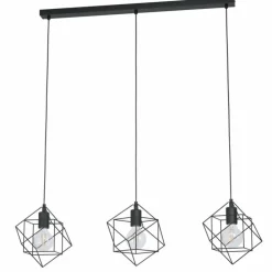 Luminaires Eglo Suspensions|Suspension Eglo STRAITON Noir, 3 lumières