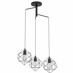 Luminaires Eglo Suspensions|Suspension Eglo STRAITON Noir, 3 lumières