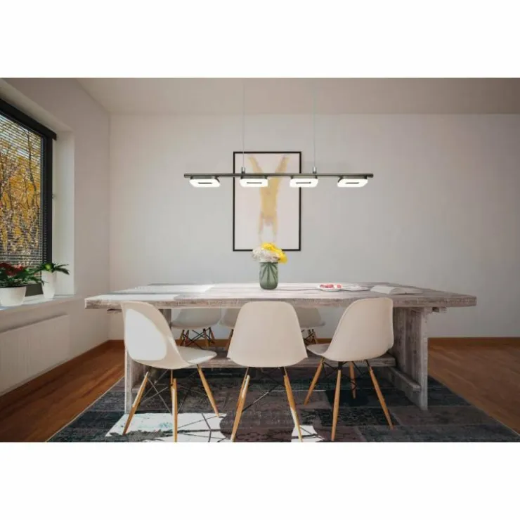 Luminaires Eglo Éclairage Led|Suspension Eglo TORRETTA LED Nickel mat, 4 lumières
