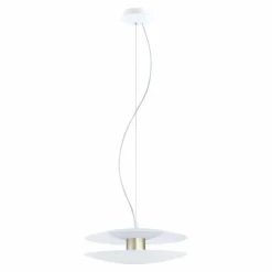 Luminaires Eglo Éclairage Led|Suspension EGLO TRAPPETO LED Champagne, Blanc, 2 lumières