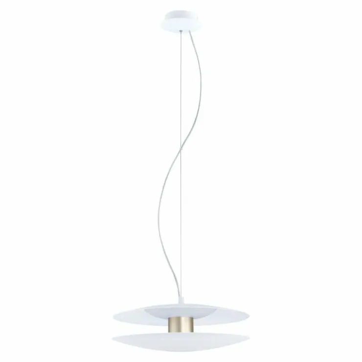 Luminaires Eglo Éclairage Led|Suspension EGLO TRAPPETO LED Champagne, Blanc, 2 lumières