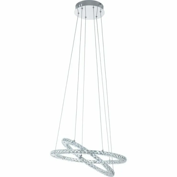 Luminaires Eglo Éclairage Led|Suspension Eglo VARRAZO LED Chrome, Aspect cristal, 1 lumière