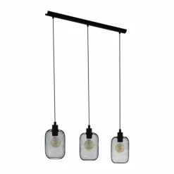 Luminaires Eglo Suspensions|Suspension Eglo WRINGTON Noir, 3 lumières