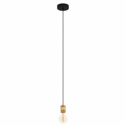 Luminaires Eglo Suspensions|Suspension Eglo YORTH Laiton, Noir, 1 lumière