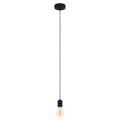 Luminaires Eglo Suspensions|Suspension Eglo YORTH Nickel mat, Noir, 1 lumière