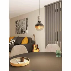 Luminaires Eglo Suspensions|Suspension Eglo YORTH Noir, Argenté, 1 lumière