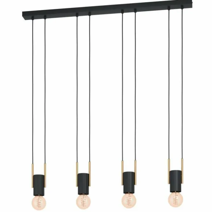 Luminaires Eglo Suspensions|Suspension Eglo-Leuchten BITACHITO Laiton, Noir, 4 lumières