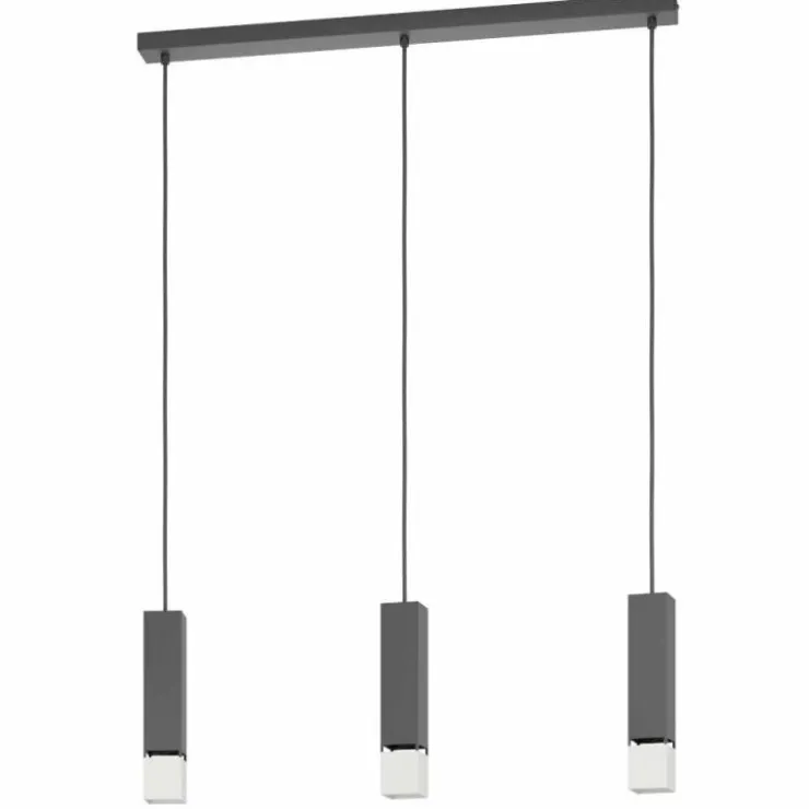 Luminaires Eglo Suspensions|Suspension Eglo-Leuchten BUTRANO LED Noir, Argenté, 3 lumières