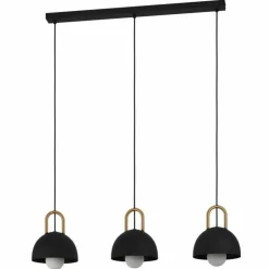 Luminaires Eglo Suspensions|Suspension Eglo-Leuchten CALMANERA Laiton, Noir, 3 lumières