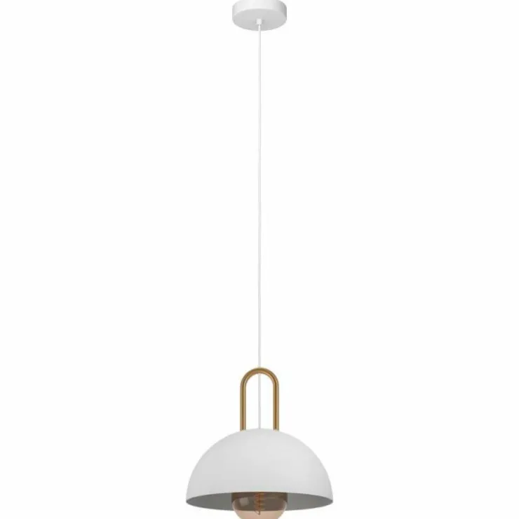 Luminaires Eglo Suspensions|Suspension Eglo-Leuchten CALMANERA Laiton, Blanc, 1 lumière