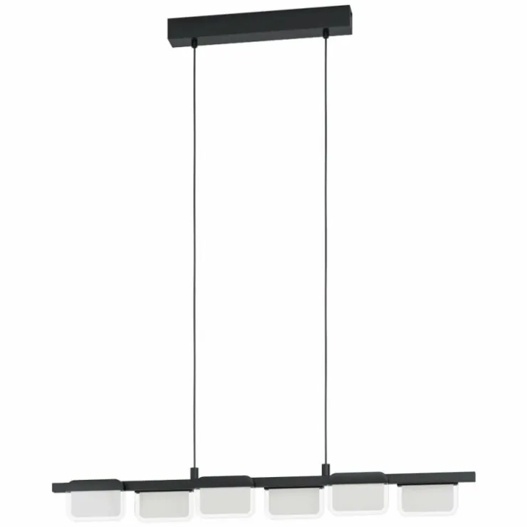Luminaires Eglo Éclairage Led|Suspension Eglo-Leuchten ERVIDEL LED Noir, 6 lumières
