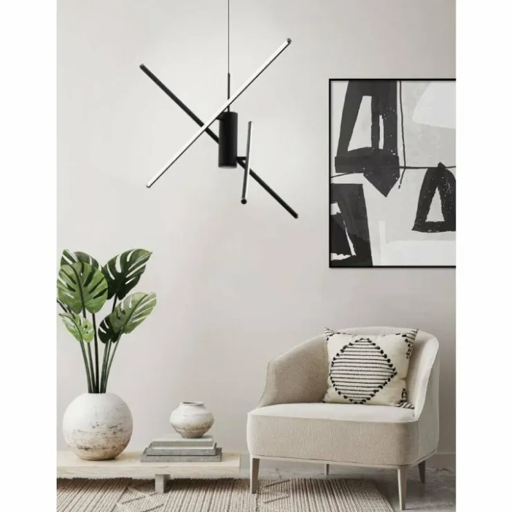 Luminaires Eglo Éclairage Led|Suspension Eglo-Leuchten SALITRE LED Noir, 1 lumière