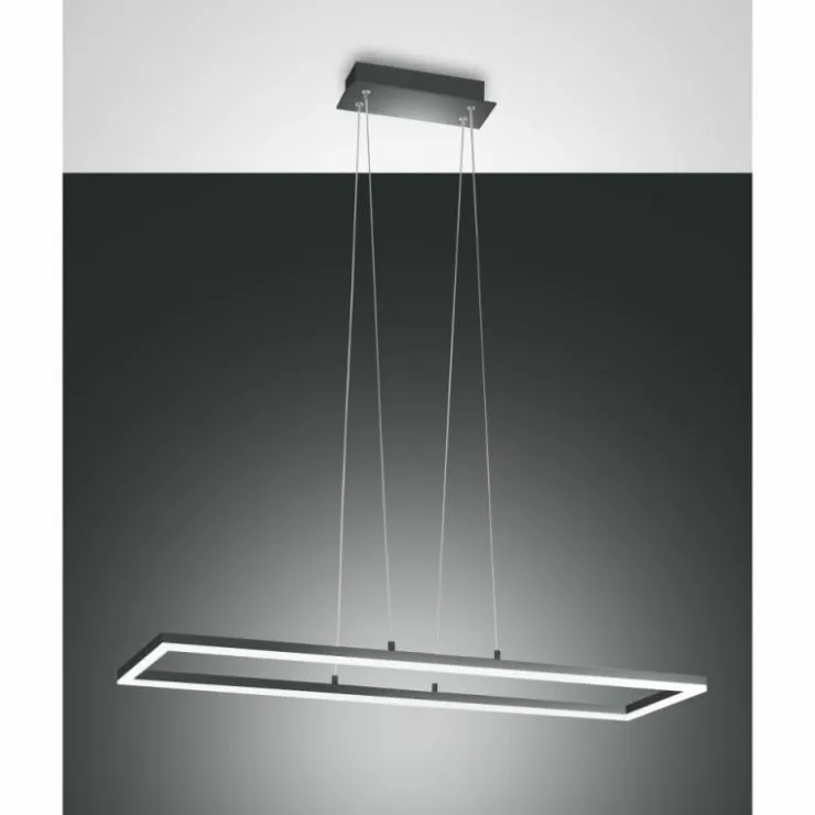 Luminaires Fabas Luce Suspensions|Suspension Fabas Luce Bard LED Anthracite, 1 lumière