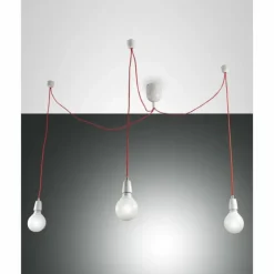 Luminaires Fabas Luce Suspensions|Suspension Fabas Luce Blog Rouge, Blanc, 3 lumières