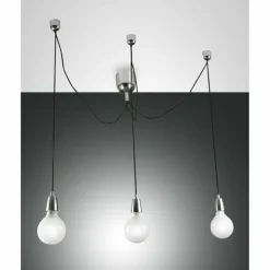 Luminaires Fabas Luce Suspensions|Suspension Fabas Luce Blog Chrome, Noir, 3 lumières
