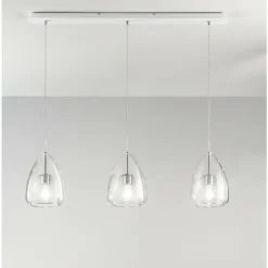 Suspension Fabas Luce Britton Blanc, 3 lumières