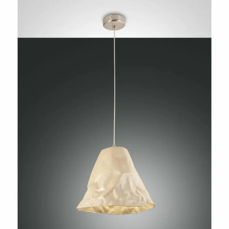Luminaires Fabas Luce Suspensions|Suspension Fabas Luce Crumple Blanc, 1 lumière
