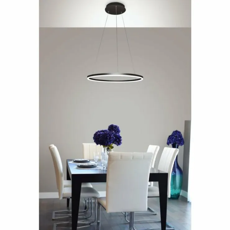 Luminaires Fabas Luce Éclairage Led|Suspension Fabas Luce Giotto LED Noir, 1 lumière