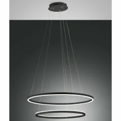 Luminaires Fabas Luce Éclairage Led|Suspension Fabas Luce Giotto LED Noir, 2 lumières