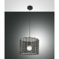 Luminaires Fabas Luce Suspensions|Suspension Fabas Luce Glicine Noir, 1 lumière