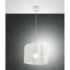 Luminaires Fabas Luce Suspensions|Suspension Fabas Luce Glicine Blanc, 1 lumière